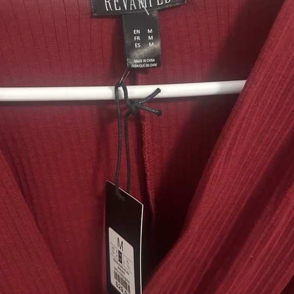 Revamped Deep Red Ribbed Dress - Picture 4 of 8